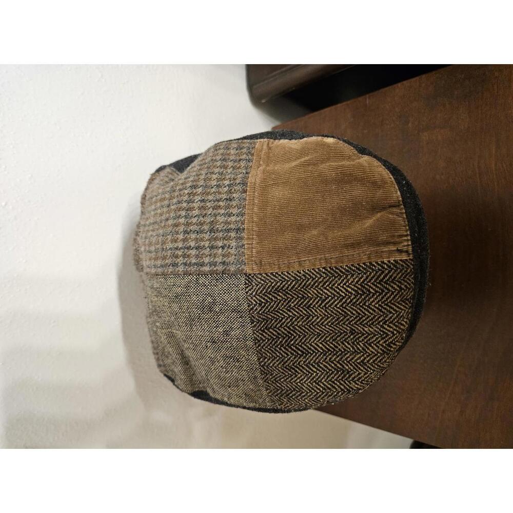 Multi Pattern Patchwork Flat Cap - Picture 2 of 6
